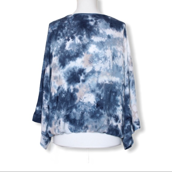 Young Fabulous & Broke Blue Tie Dye Kimono Top Med - Picture 6 of 12